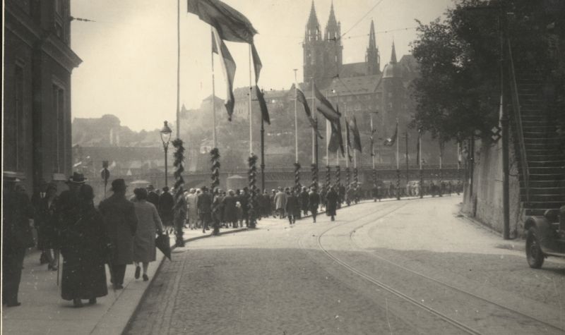 Historische Fotografie Otto Ehrhardt, 1000 Jahre Meißen - Elbbrücke