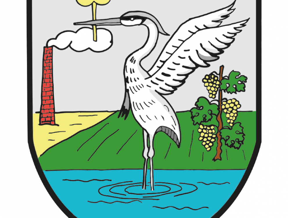 Ortsteil Brockwitz mit Clieben als Siegel mit Reiher in Elbe und Schornstein